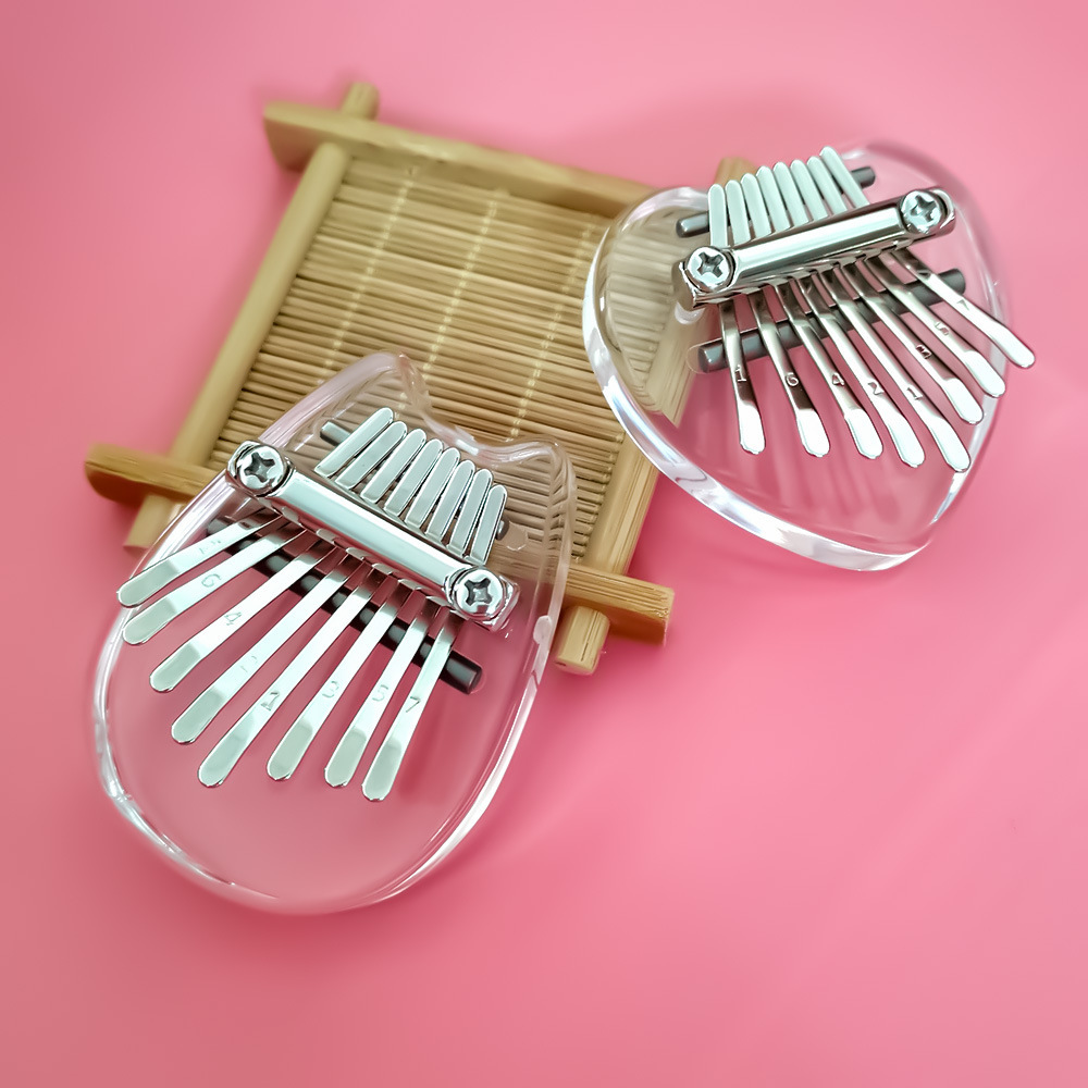 Factory Hot-selling Crystal Kalinba 8-tone Crystal Hand Heart Kalinba mini Finger Piano Thumb Piano Small Musical Instrument