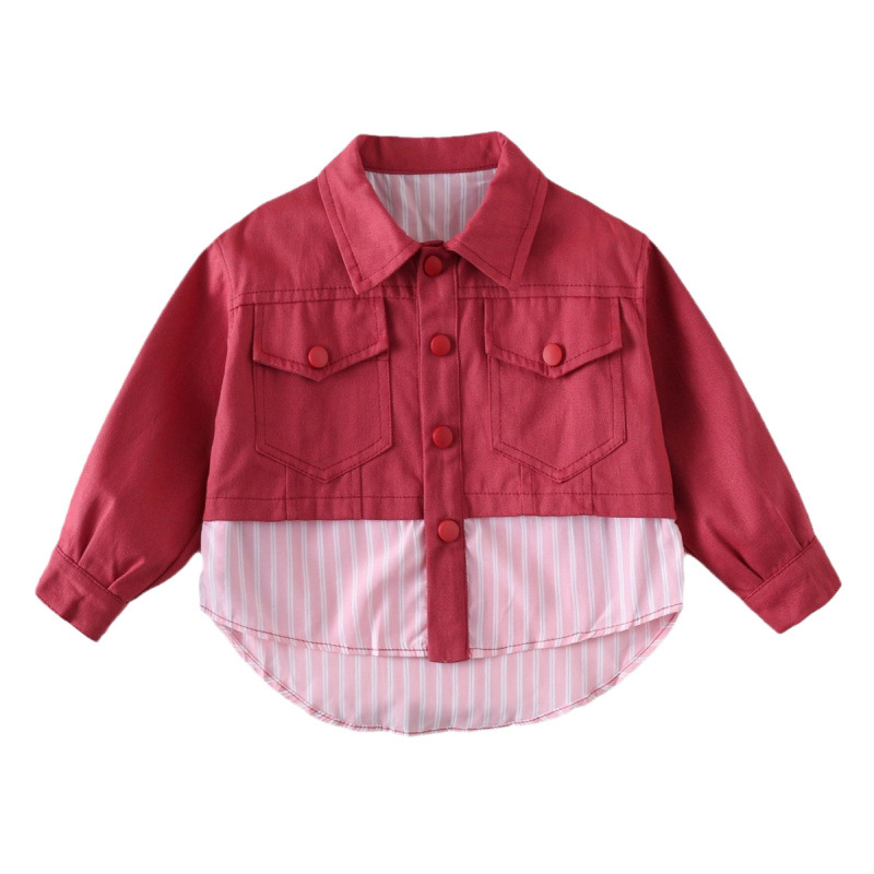 Picture of Girls' Coat Children's Shirt 2024 Spring Clothes for Baby Girls Spring and Autumn Korean Shirt Children's Thin Top Trendy
