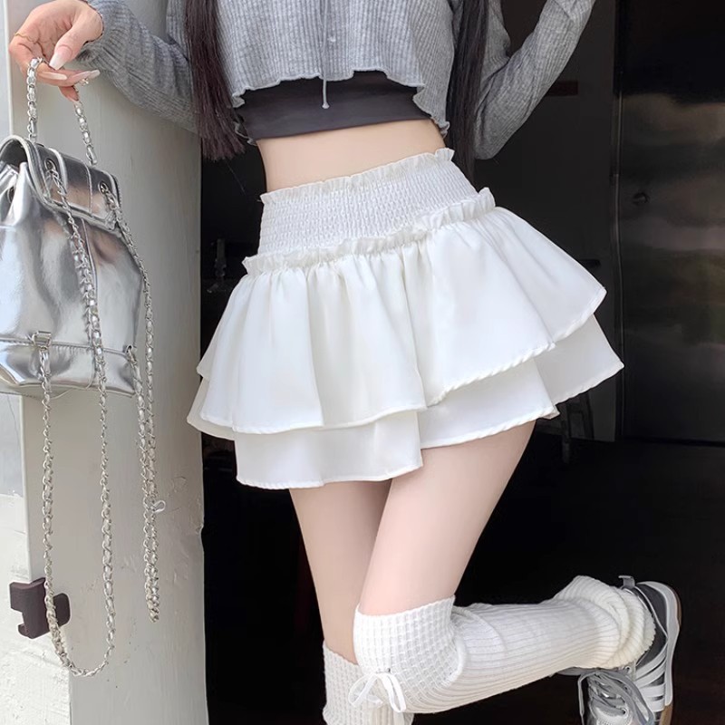 Picture of plus size Ballet Style Skirt Women's Spring and Summer New High Waist Slimming Petite Cake Skirt A- Line Shaggy Short Skirt
