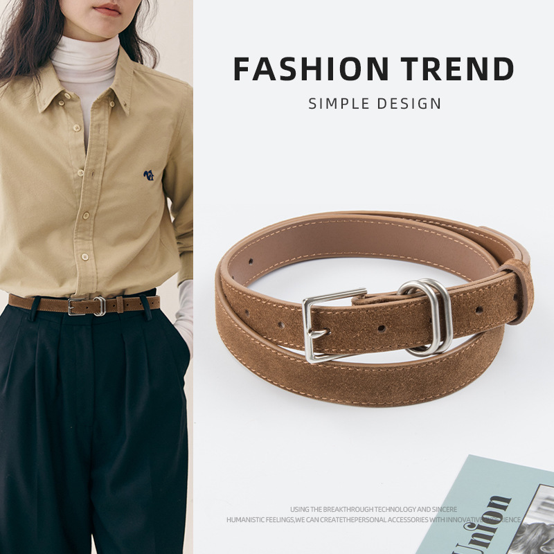 Picture of Frosted Vintage Genuine Leather Women's Belt Cowhide Women's Autumn and Winter New Arrival Skirt Casual Pants Jeans Women's Belt