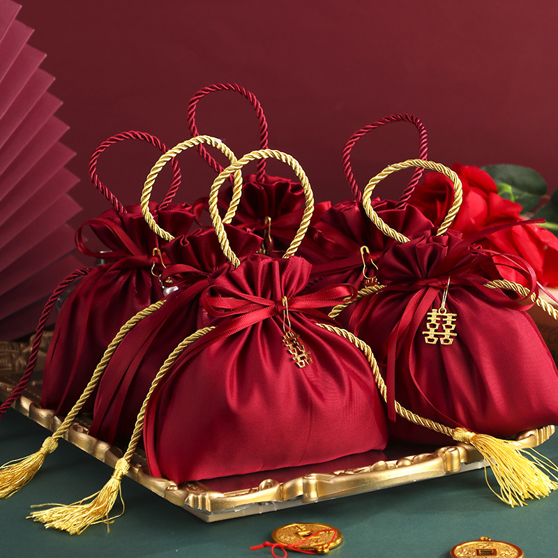 New Wedding Candy Bag Wedding Candy Bag Advanced Sense Baby Gift Box Engagement Accompanying Gift Free Folding Candy Box