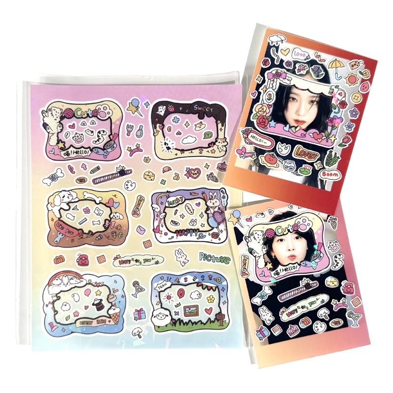 Coisini Original Cute Cartoon Graffiti Wind Border Sticker Ins Korean Style Goo Card Hand Account Diy Creative Sticker