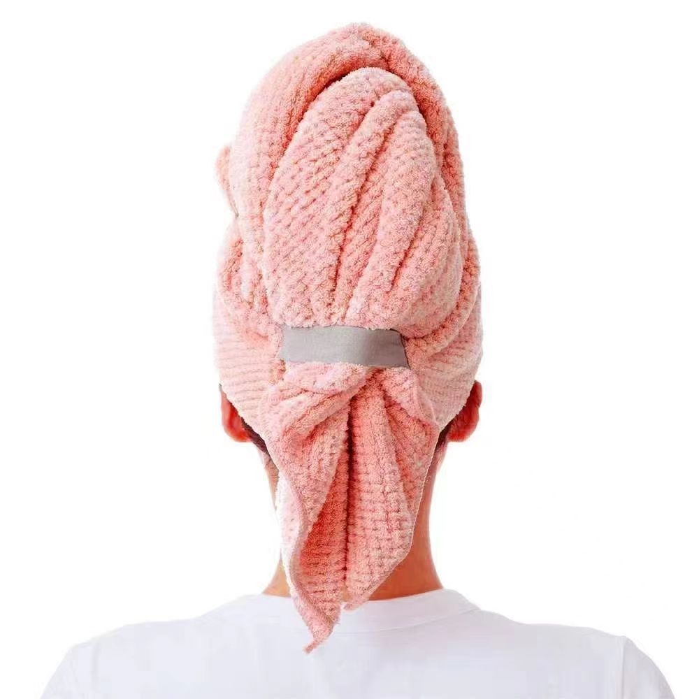 Picture of Dry Hair Cap Water Absorbent Quick-drying Plus Long Hair Bag New Adult Long Hair Shower Cap Women Wipe Hair Quick-drying