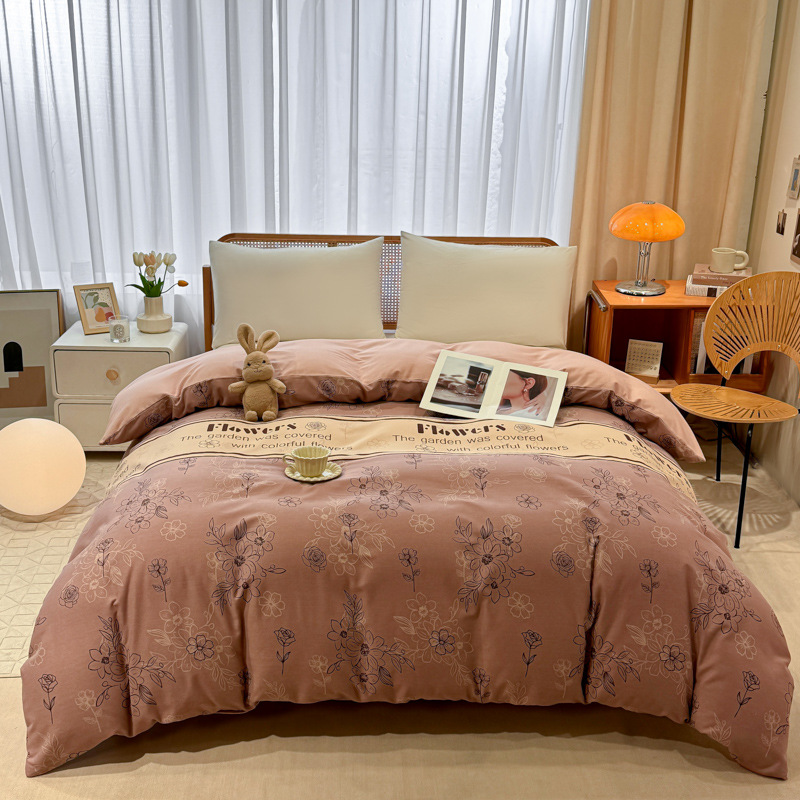 Picture of Cotton brushed duvet cover single piece modern simple single double dormitory thickened quilt cover pure cotton duvet cover single piece