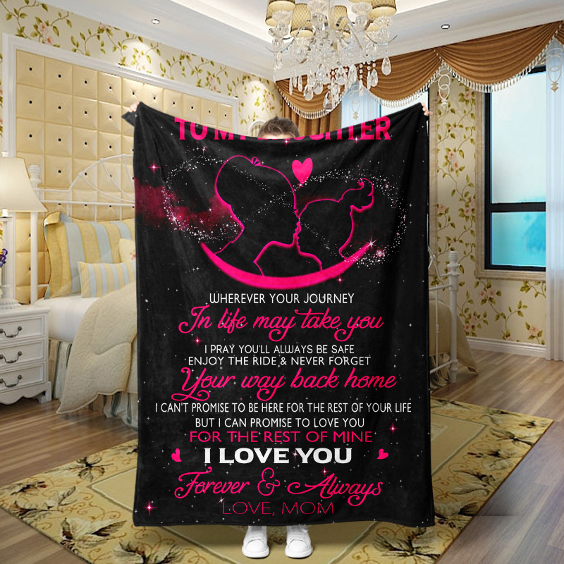 Picture of Family love teachers and students girlfriends love message flannel blanket summer air conditioning blanket autumn and winter nap printing blanket