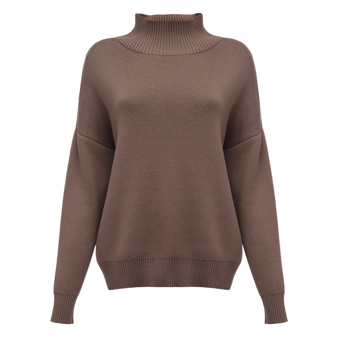 Cross-Border Half-Turtleneck Knitted Sweater, European and American Style, Autumn and Winter 2025, Trendy, Versatile, Loose, Warm, Elegant, European and American Style
