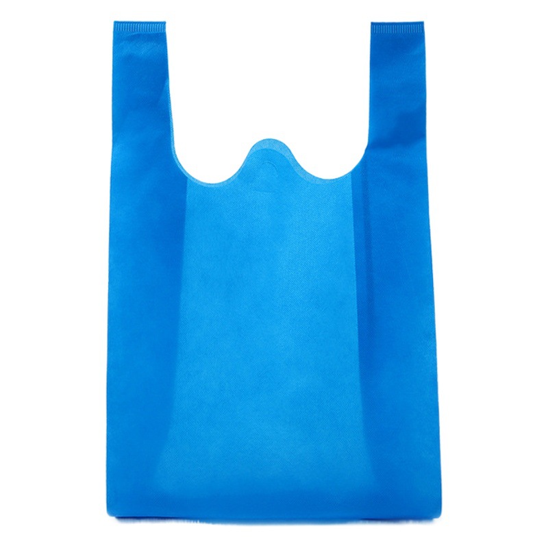 Supermarket shopping bag tote bag can be printed logo waterproof and oil-proof high load-bearing manufacturers wholesale non-woven vest bag