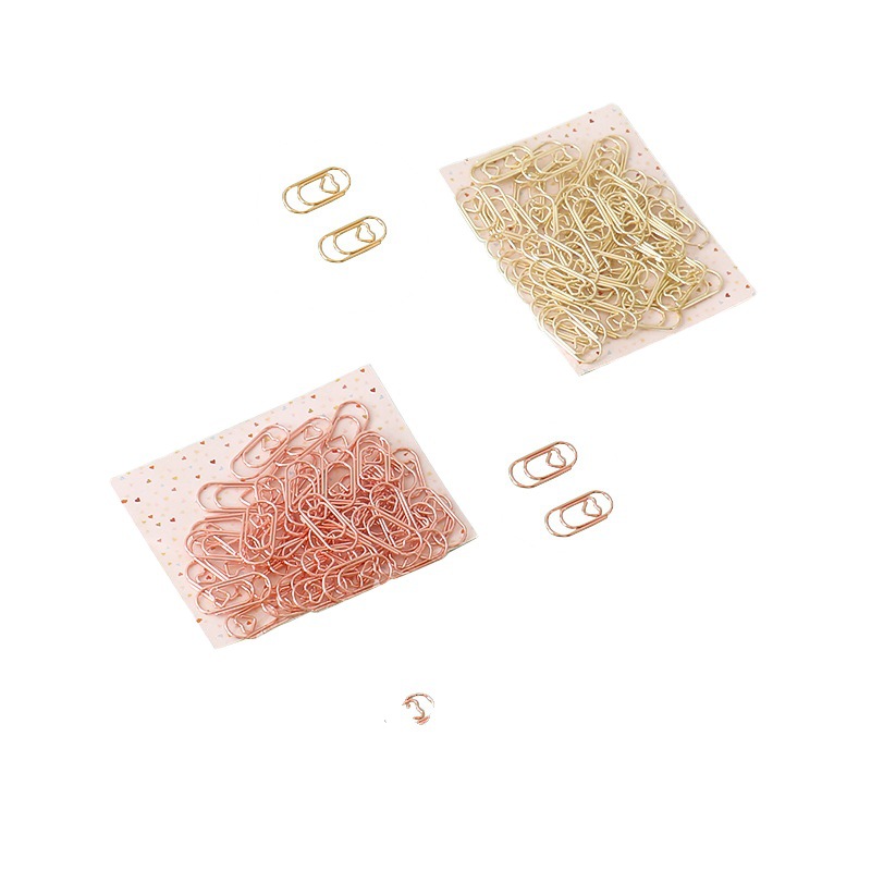 Picture of Creative Mini Paper Clip Love Can Clip Paper Handmade File Imitation Gold Rose Cute Paper Clip Manufacturer Wholesale