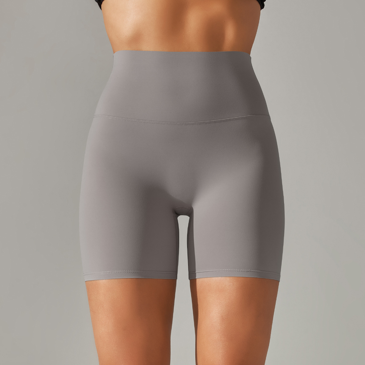 Picture of Spring and Summer New Solid Color Yoga Shorts Double-Sided Brushed Tight-Fitting High-Waist Elastic Sports Fitness Three-Point Yoga Pants for Women