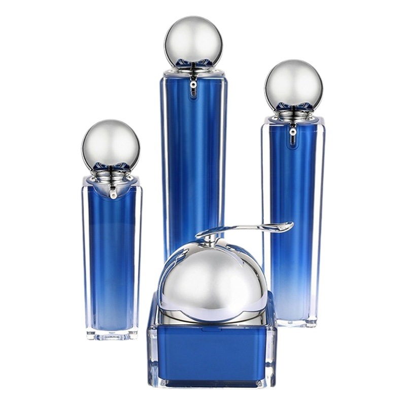 Factory Large Round Head New Acrylic Set Bottle Travel Refill Bottle High-End Cosmetic Bottle in Stock