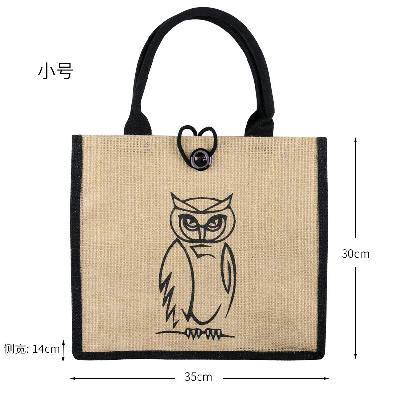 Picture of Foreign trade retro jute handbag can be printed LOGO advertising shopping environmental protection large capacity fashion handbag