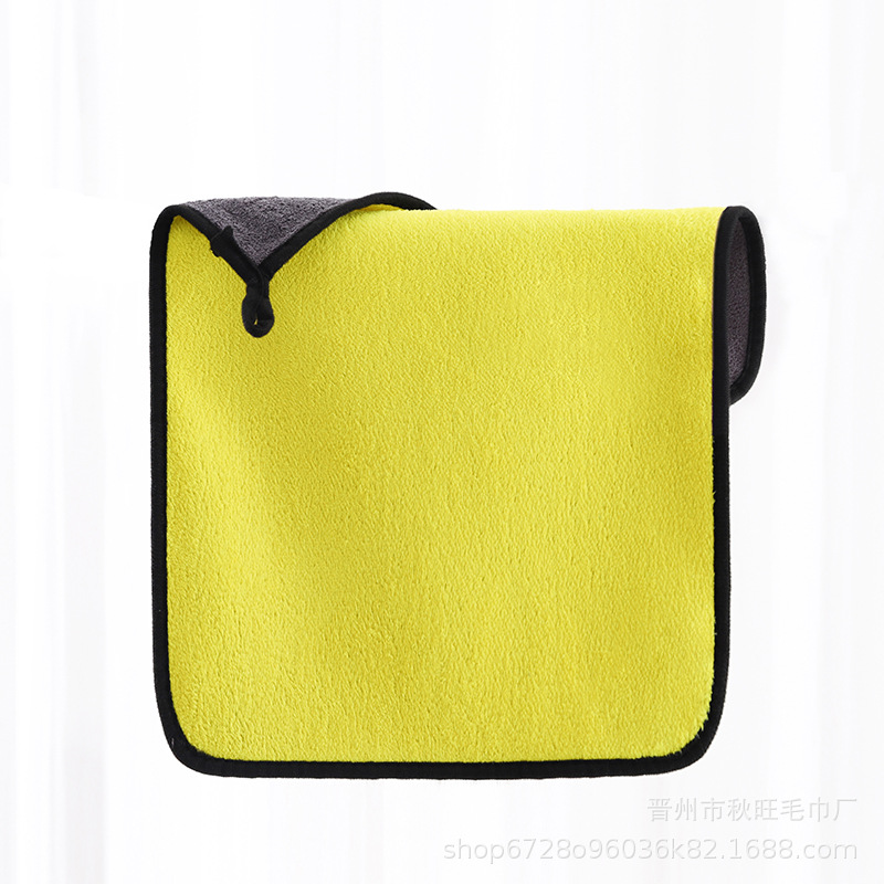 Picture of Manufacturer Wholesale Double-Sided Cleaning Towel Car Special Absorbent Car Wiping Towel Rag Coral Velvet Thickened Small Towel