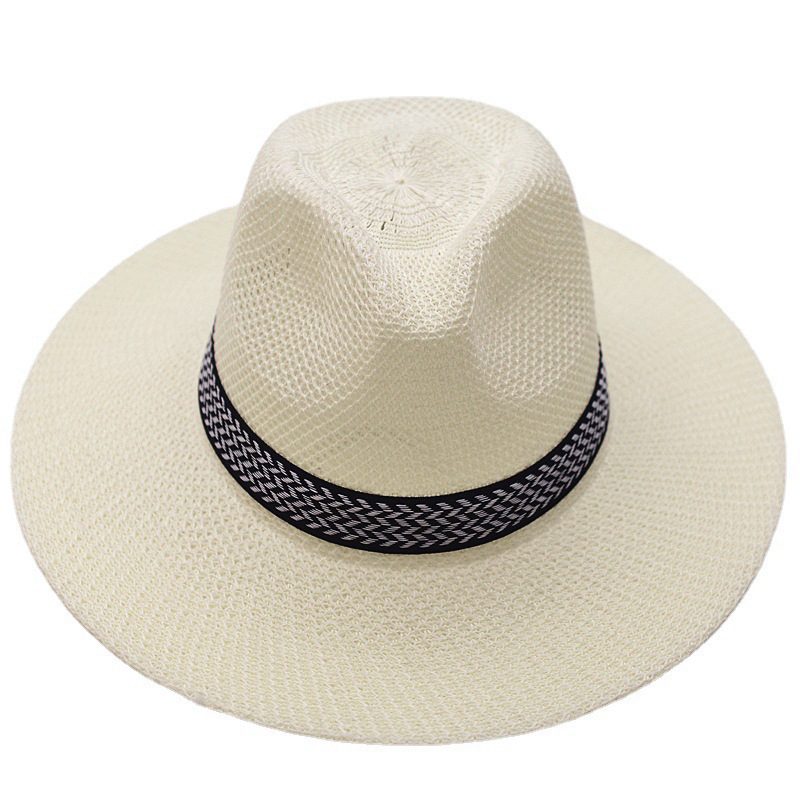 Picture of Farmer Straw Hat Summer Outdoor Men's Sunscreen Sun Hat Breathable Cool Hat Men's Fishing Straw Hat Middle-aged and Elderly Fisherman Hat