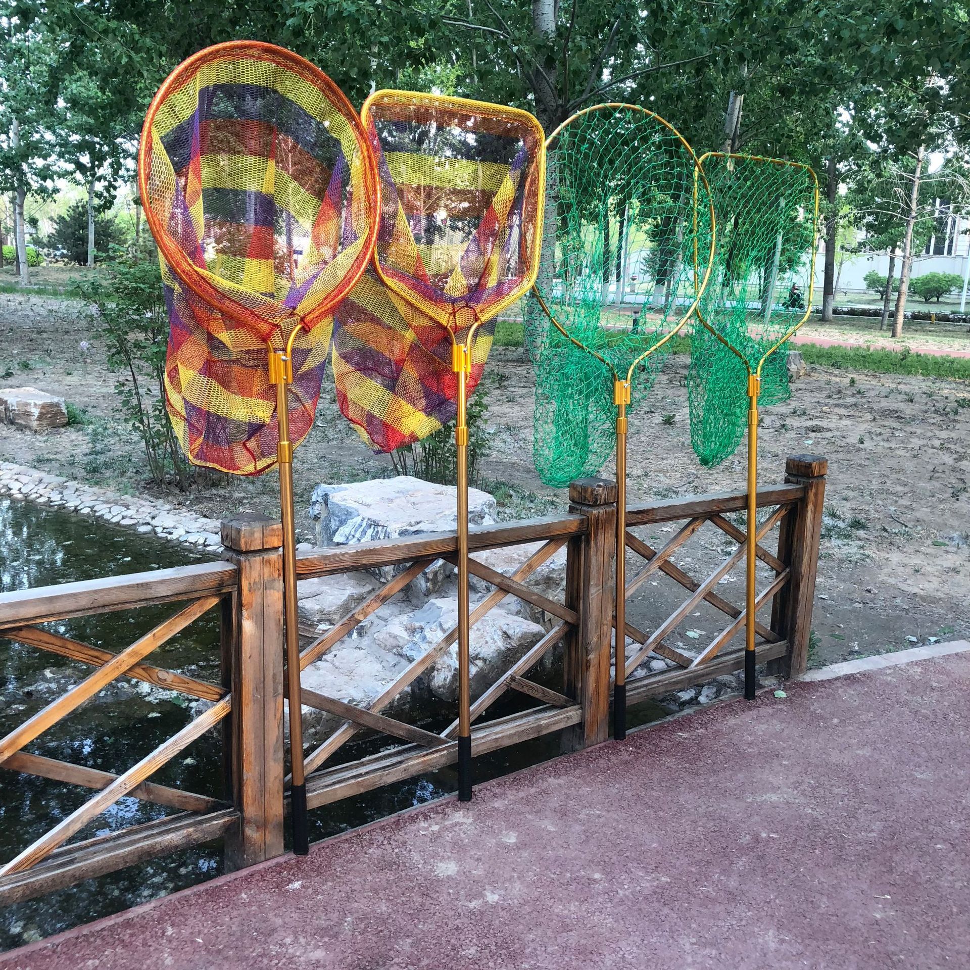 Large material copy net black fish sturgeon copy net aluminum alloy retractable giant copy net head black pit competitive copy net