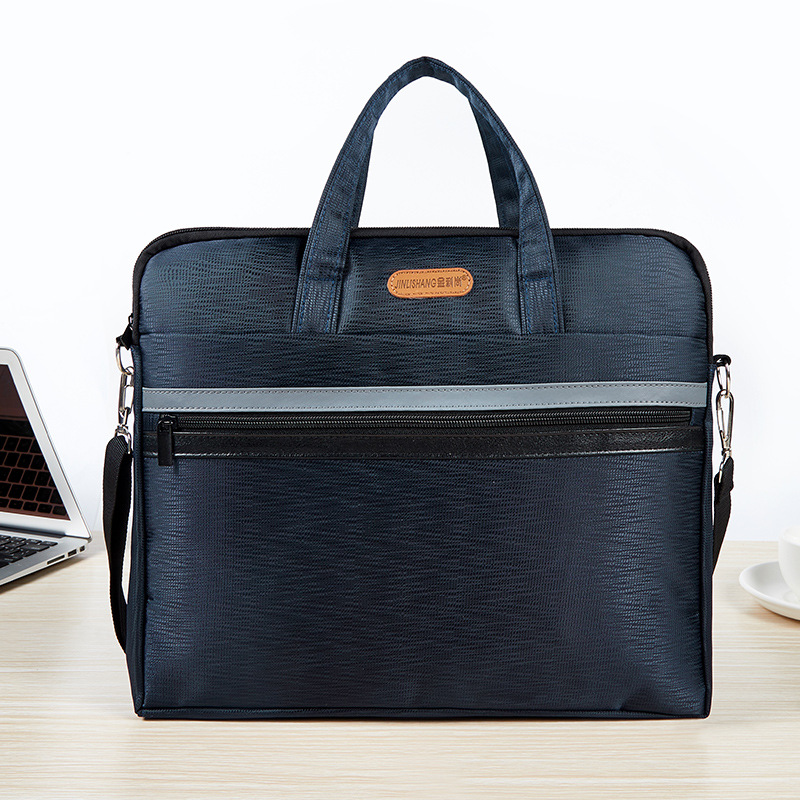 Picture of Briefcase Canvas File Bag Zipper Bag File Bag Waterproof Handbag Oxford Cloth Storage Business Office
