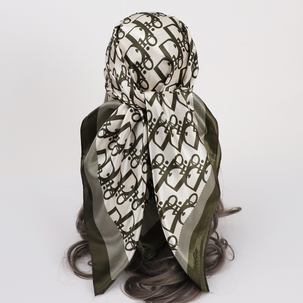 Picture of Simulated Silk Scarf Women's Headscarf 90*90cm Square Scarf Pattern Scarf Shawl European and American Cross-Border Scarf Wholesale