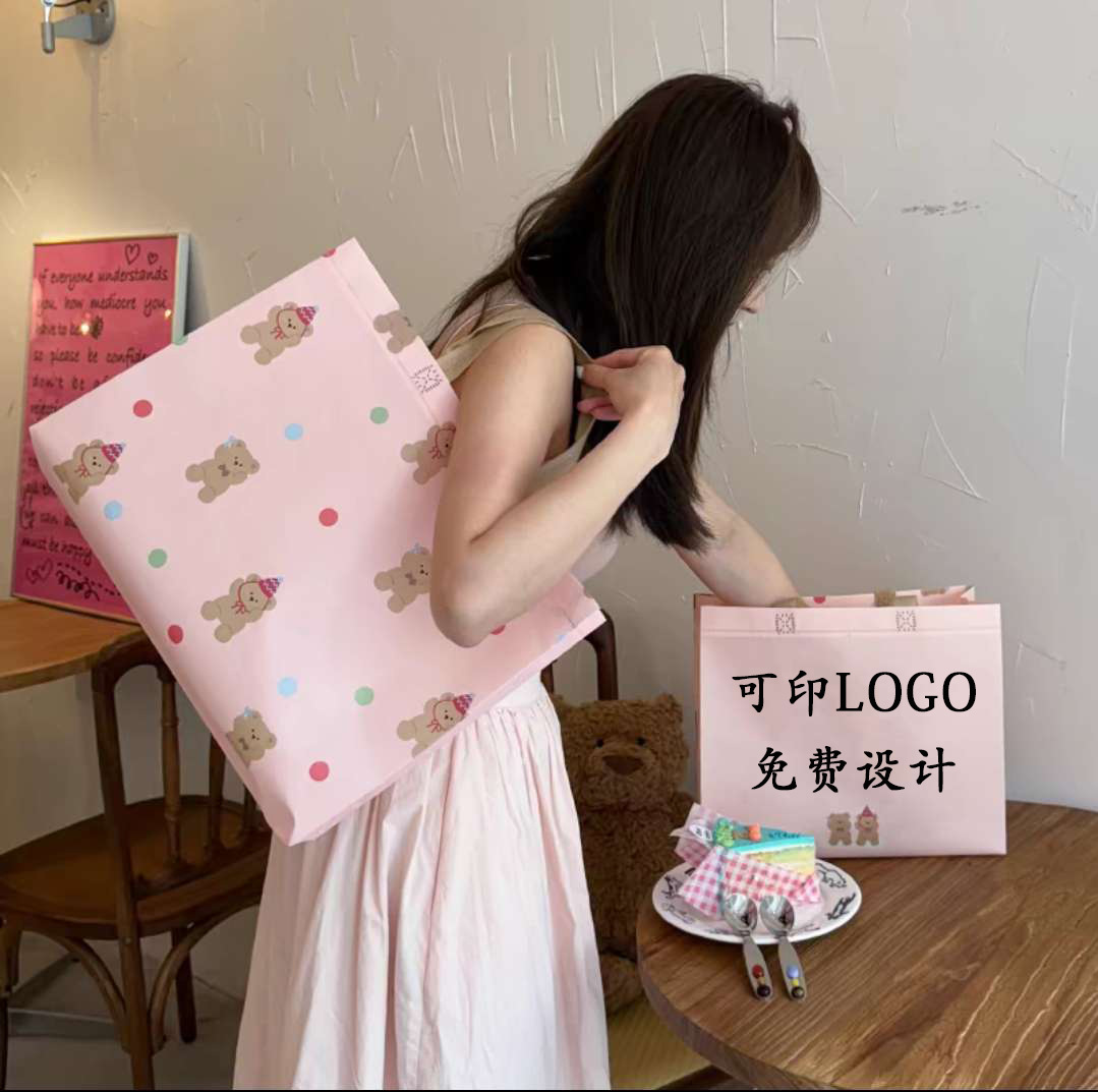 in stock non-woven tote bag high sense clothing bag shopping bag film advertising shopping gift bag can be customized