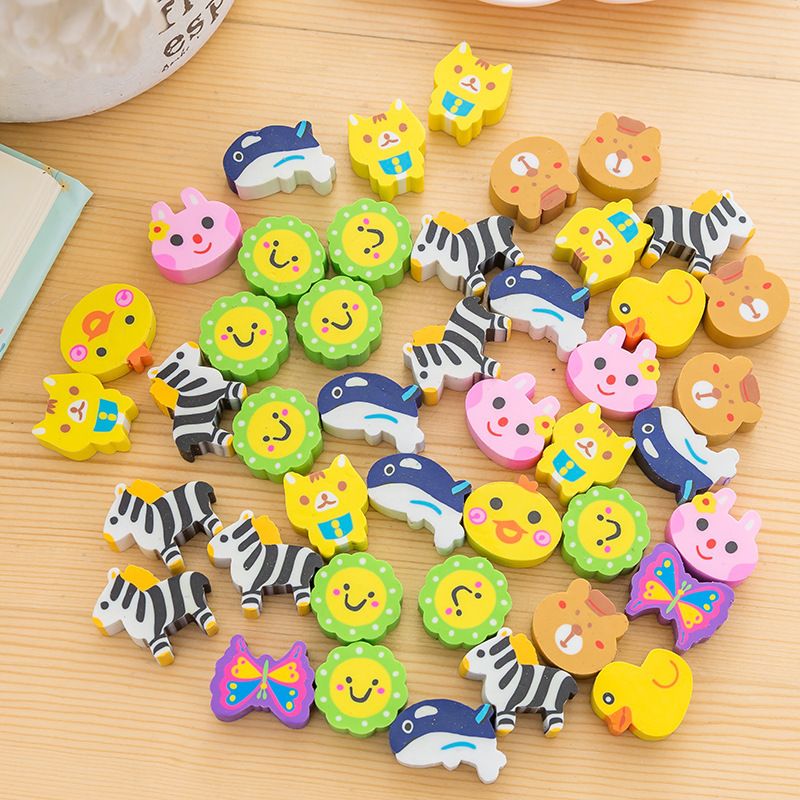 Picture of Creative Cartoon Eraser Animal Eraser Primary School Students Rubber Head Children Learning Stationery Set Gift Single T