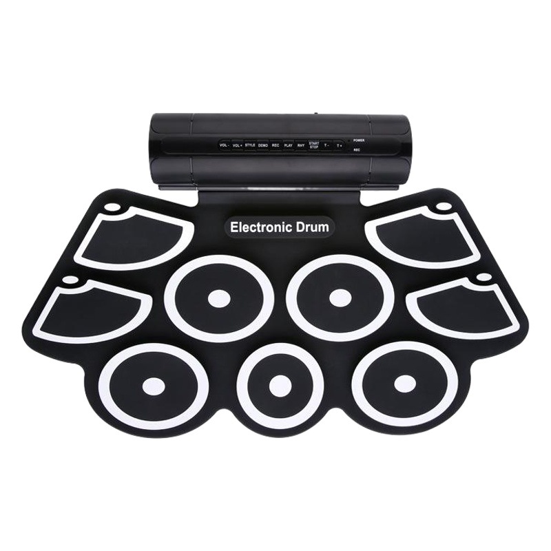 Convenient hand roll electronic drum silicone drum set hand roll jazz drum wholesale agent stereo dual horn