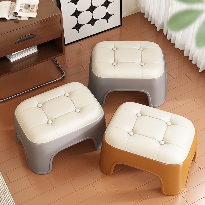 Small Stool, Low Stool, Plastic Children's Chair, Stackable, Thickened, Non-Slip, Household Toilet Footstool, Living Room Footstool