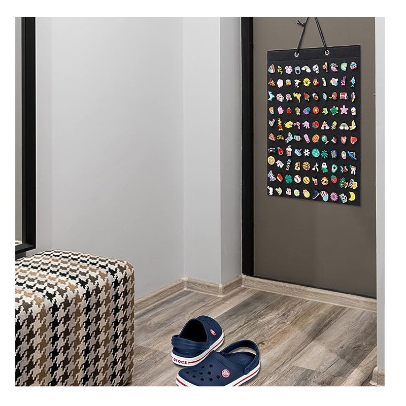 Cross-border Cave Shoes Accessories Display Wall-mounted Bag Shoe Buckle Storage Bag Shoe Flower Decoration Felt Fabric Storage Bag Stereo