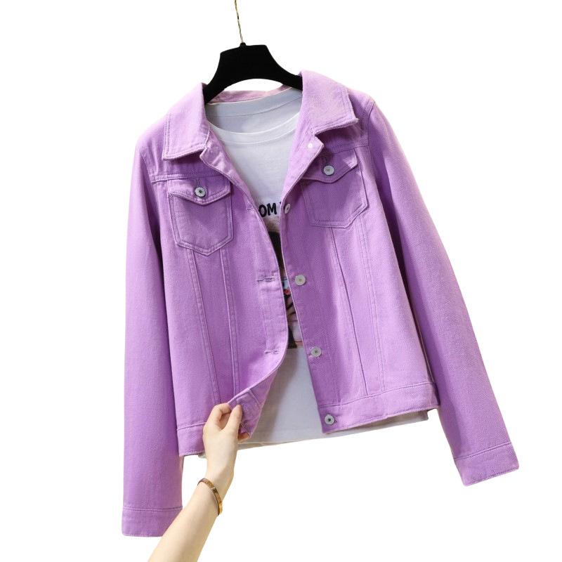 Picture of Vintage Denim Shirt Jacket for Women, Hong Kong Style Loose Denim Work Jacket, Trendy Popular Foreign Trade Jacket for Women