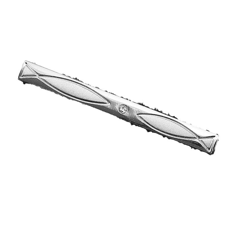 Picture of Metal tie clip men's suit chain 140 simple flower type business atmosphere with drill tie clip