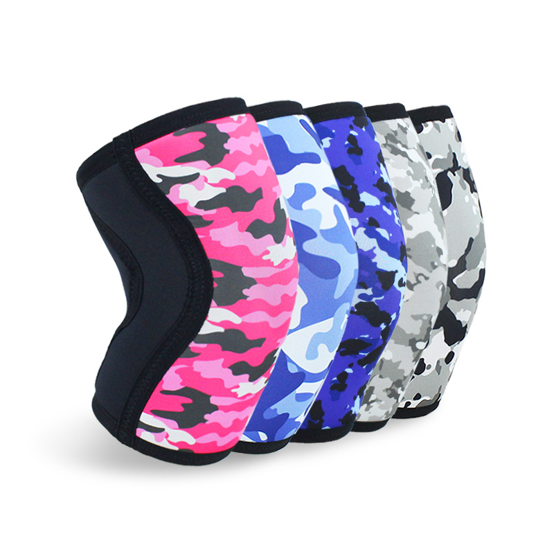 Camouflage cross-border sports knee pads gym explosions 7mm neoprene Hercules fitness weightlifting knee pads