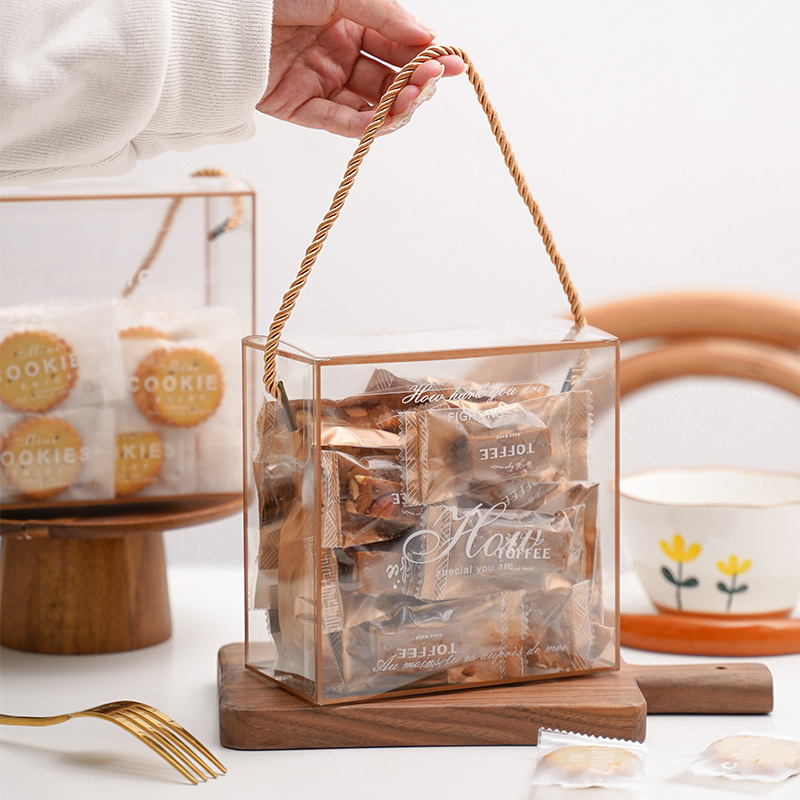 Children's Day Transparent Suitcase Cookie Candy Chocolate Snowflake Cookie Packaging Box Simple Gift Candy Box