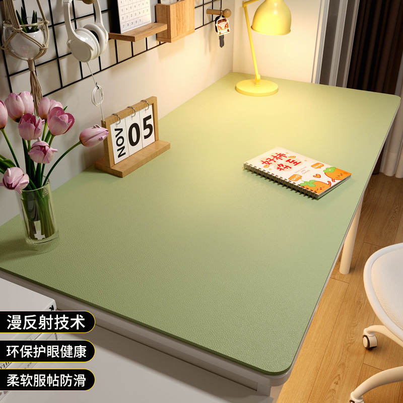 Picture of Environmentally Friendly Eye Protection Desk Mat Student Leather Pure Color Coffee Table Mat Oil-Proof Table Cloth Learning Computer Desk Mat Non-Slip