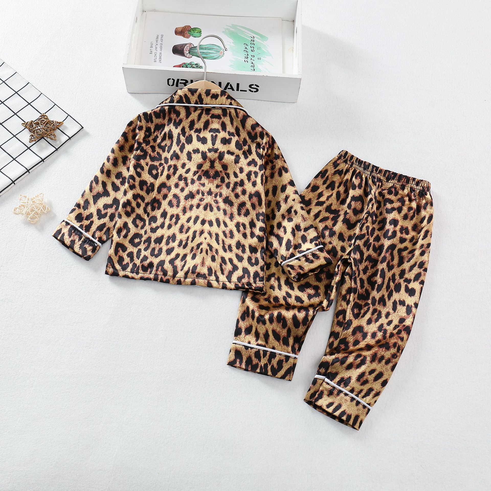 Picture of Children's Wear Foreign Trade Boys and Girls Home Clothes suit Summer New Baby Soft and Comfortable Leopard Print Long Sleeve Trousers suit