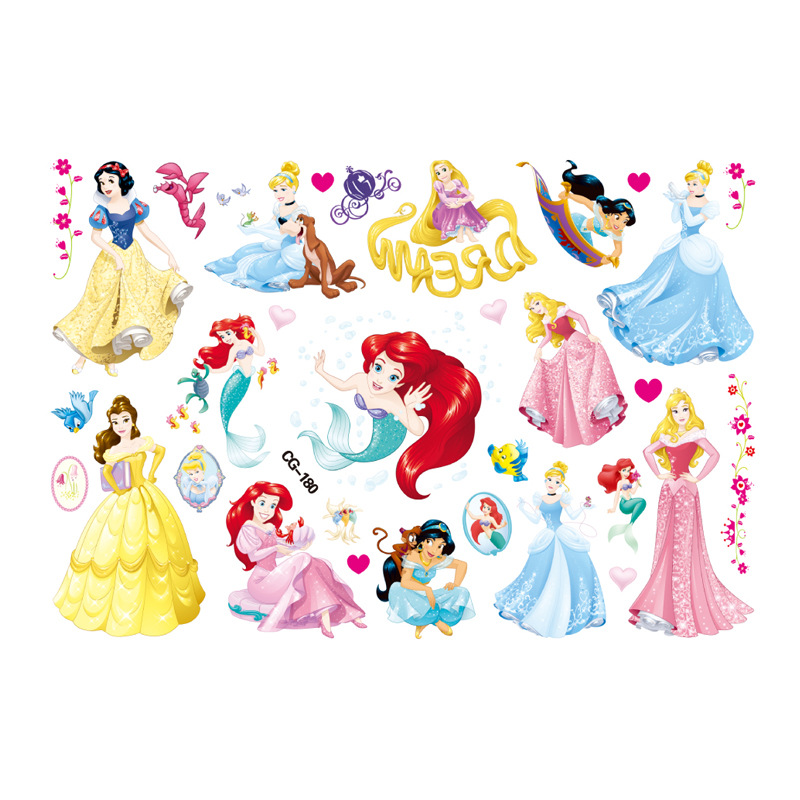 Picture of Children's Tattoo Stickers Birthday Party Tattoo Stickers Transfer Stickers Foreign Trade Snow White Sleeping Beauty Mermaid