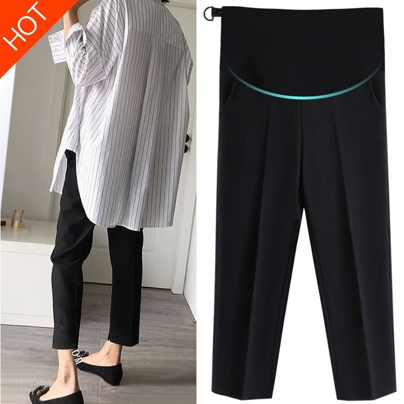 Picture of Pregnant Women's Pants Spring and Autumn Outer Wear Casual Western Pants Spring and Summer Thin Loose Cropped Wide Leg Pants Leggings Summer Wear Spring Wear