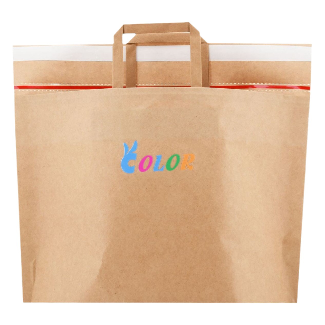 Express Envelope Bag Cross-Border Environmentally Friendly Handbag Clothing Store Kraft Paper Bag with Logo Printing Source Factory