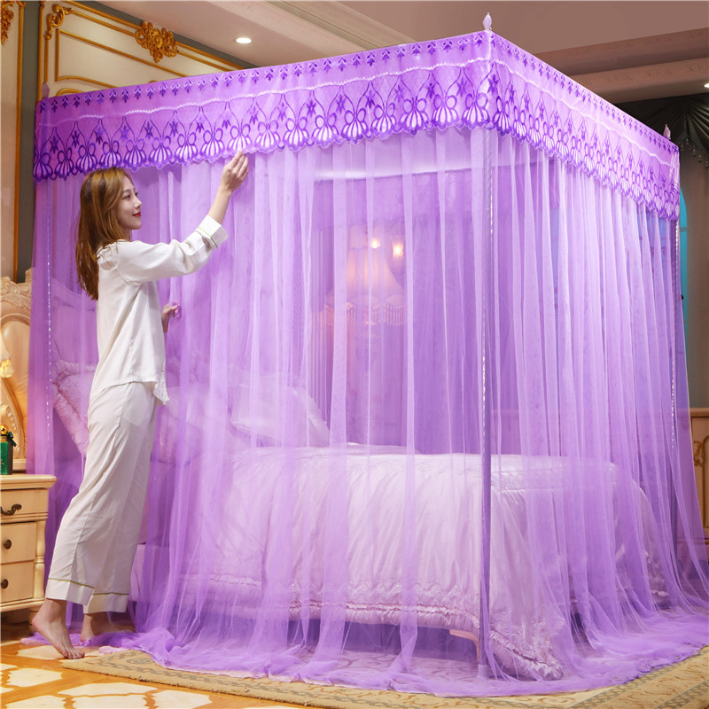 Picture of Mosquito Nets Home Thickened Three-door 1.5m Bedroom Double Court 1.8m Double Bed Princess Landing Mosquito Prevention