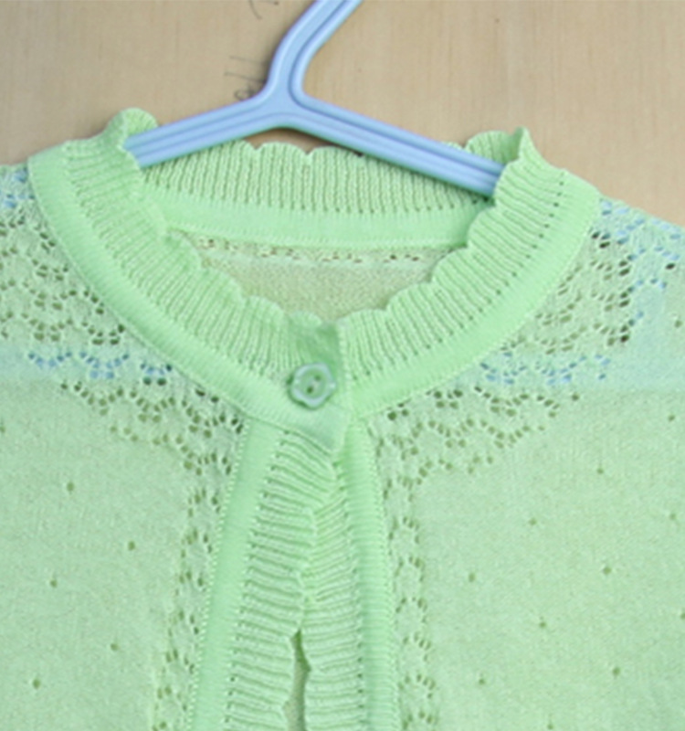 Picture of Popular Girls' Sun Protection Clothing, Breathable Small Shawl, Summer New Style, Kidsren's Little Princess One-Year-Old Knitted Cardigan Jacket, Trendy