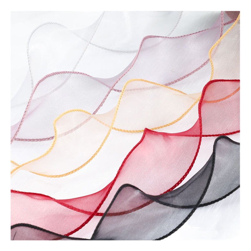 High-End Gold-Edged Fishtail Straps Packaging Ribbons Twill Spray Wave Bouquet Gift Packaging Materials
