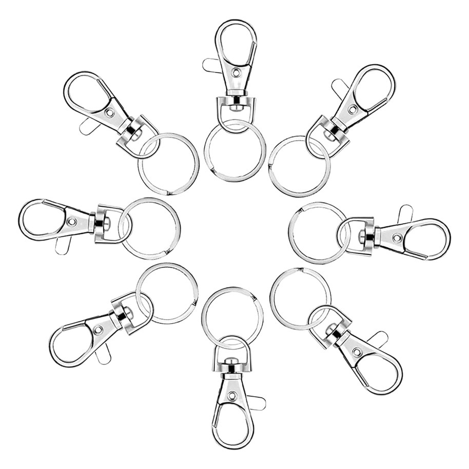 DIY Key Chain Pendant Pet Chain Hook Luggage Accessories Buckle with Ring Zinc Alloy Hardware Hanging Buckle 100 Piece Set