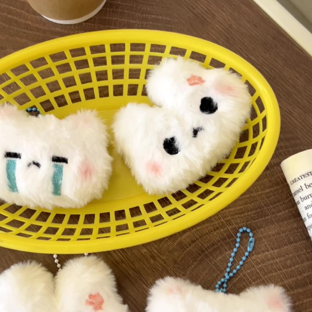Cute Plush Sweetheart Bunny Bear Doll Pendant Student Schoolbag Decoration Accessories Girl's Heart Super Cute Keychain
