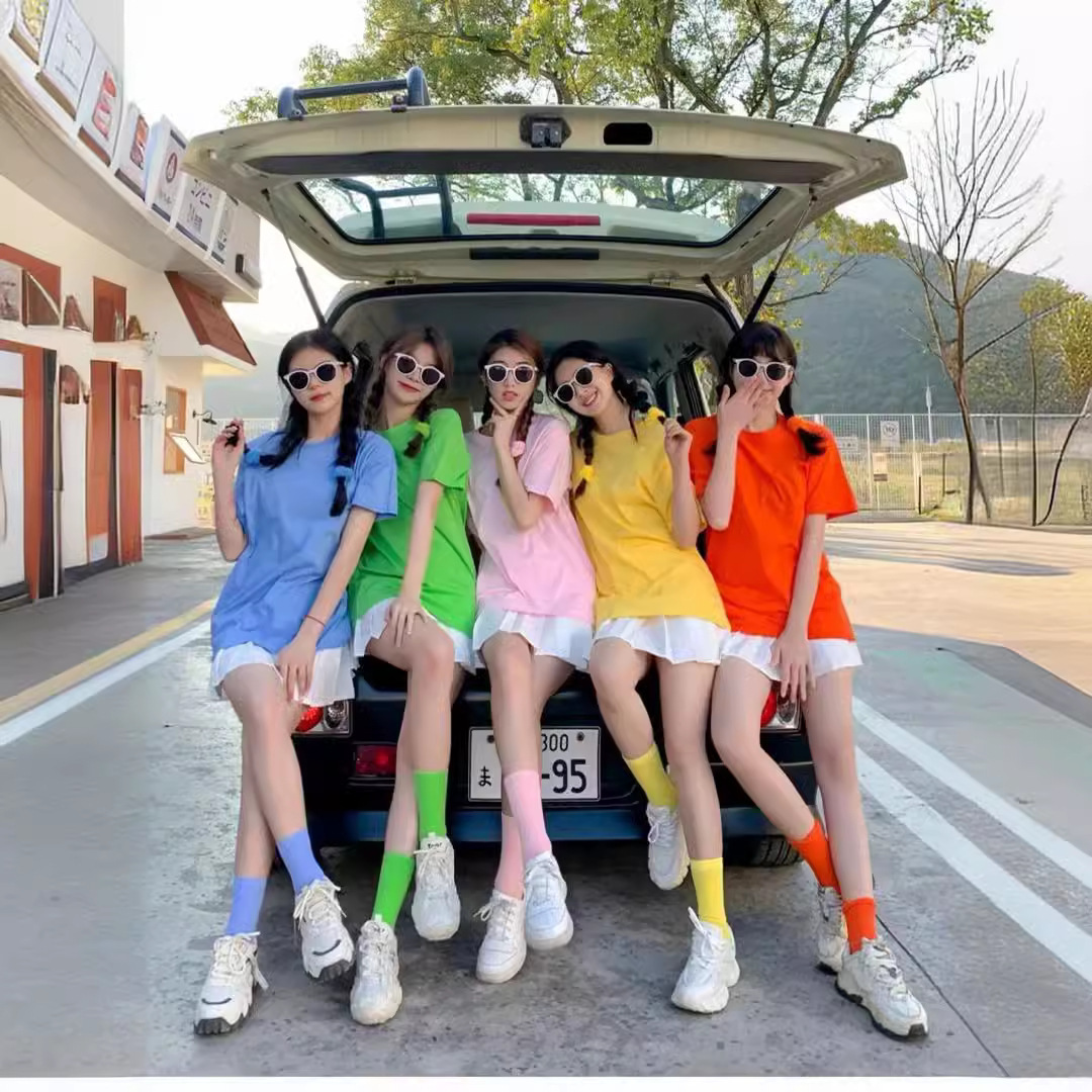 2024 new summer dopamine wear short sleeve T-shirt girls' Korean style loose Hong Kong style half sleeve couple all-match T-shirt