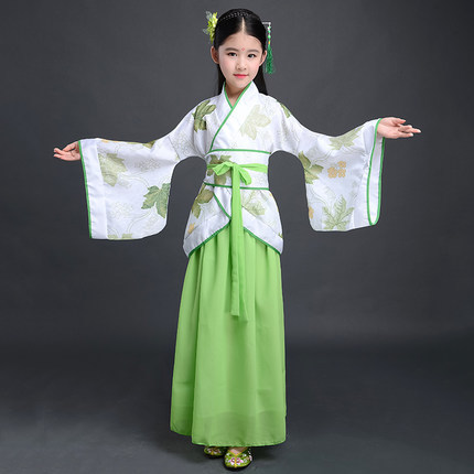 Picture of Children's Ancient Costume Female Hanfu Tang Costume Qin Dynasty Spring and Autumn Warring States Three Kingdoms Imperial Concubine Costume Han Dynasty Gege Ancient Performance Costume