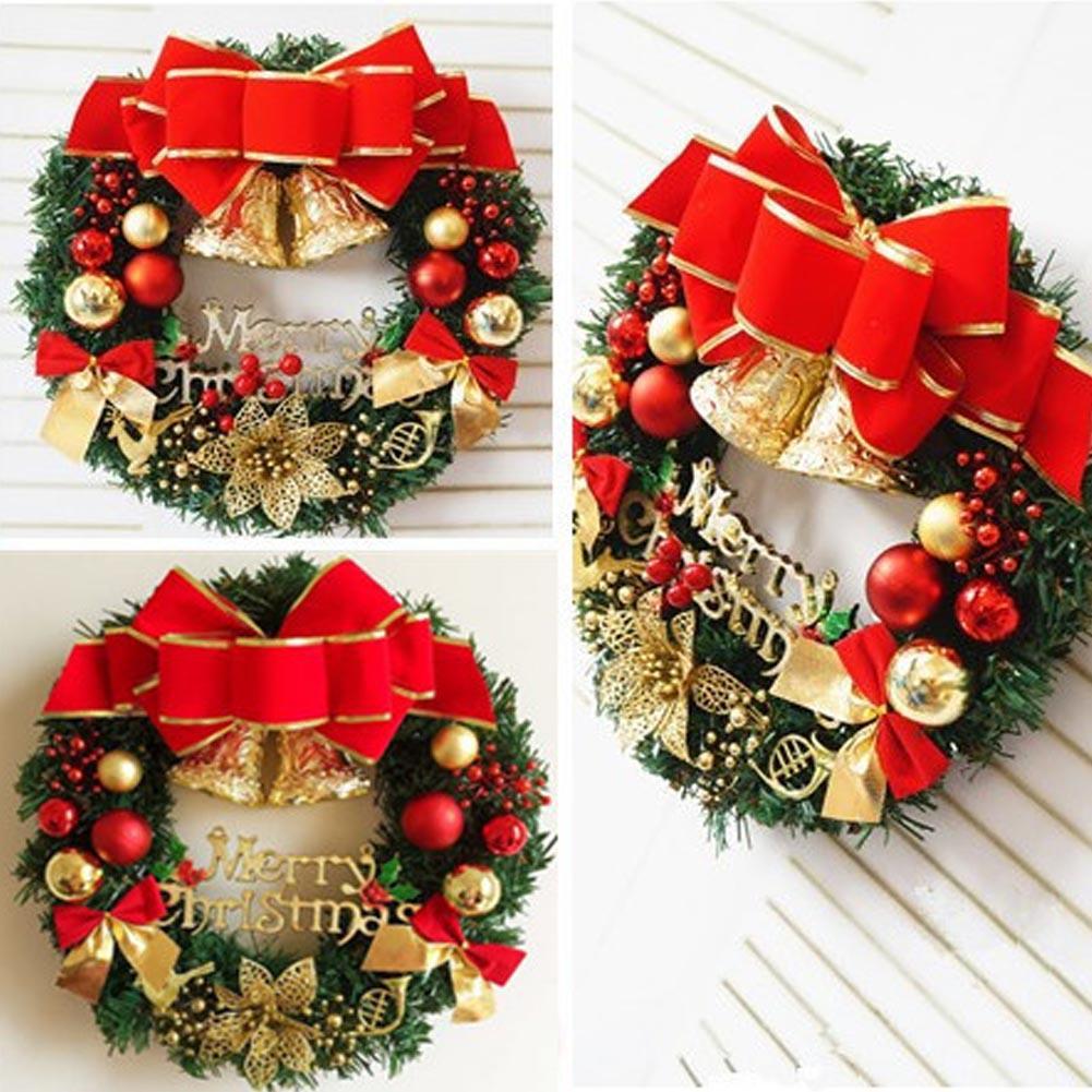 Picture of New 30cm Christmas wreath door hanging Christmas rattan decorations Christmas rattan ring 40cm50cm60cm