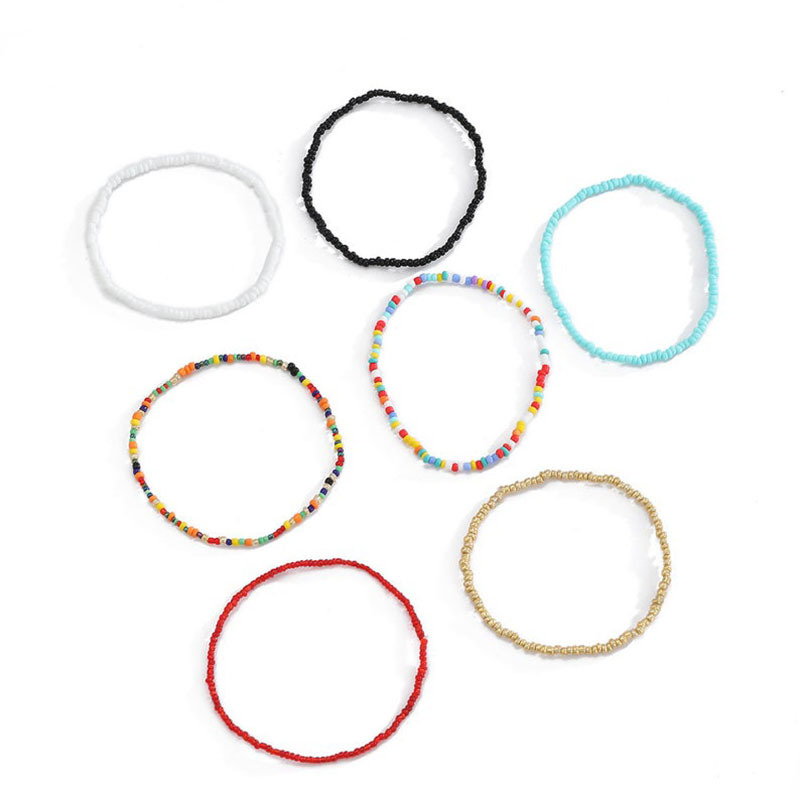 Picture of Amazon Hot New Bohemian Style Anklet Colorful Rice Beads Handmade Beaded Anklet Distinctive Creative Anklet