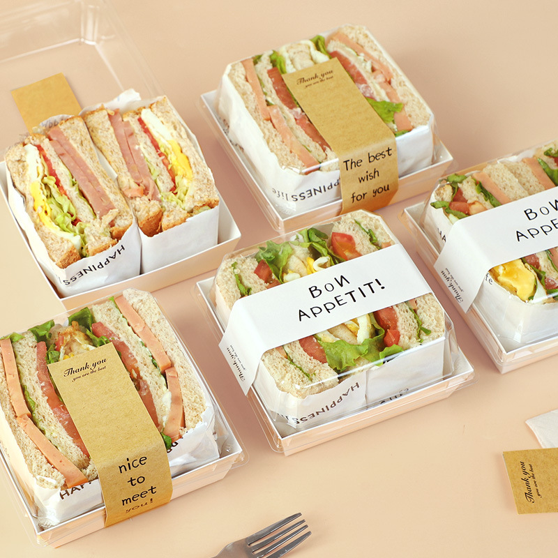 Cyber Red Sandwich Packaging Box Pork Flax Baby Bei Xue Mei Niang Packaging Box Lunch Puff Cake Roll Dessert Picnic