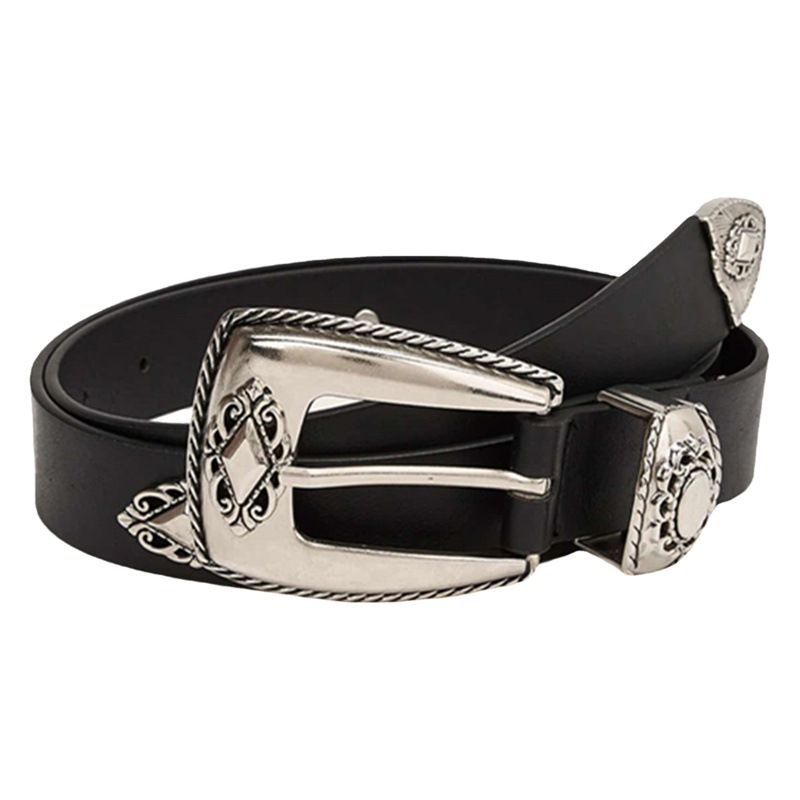 Autumn and Winter Three-Piece Set Rhombus Carved Belt Cross-Border Supply Women's Belt Geometric Versatile Style Cross-Border Best-Selling Model