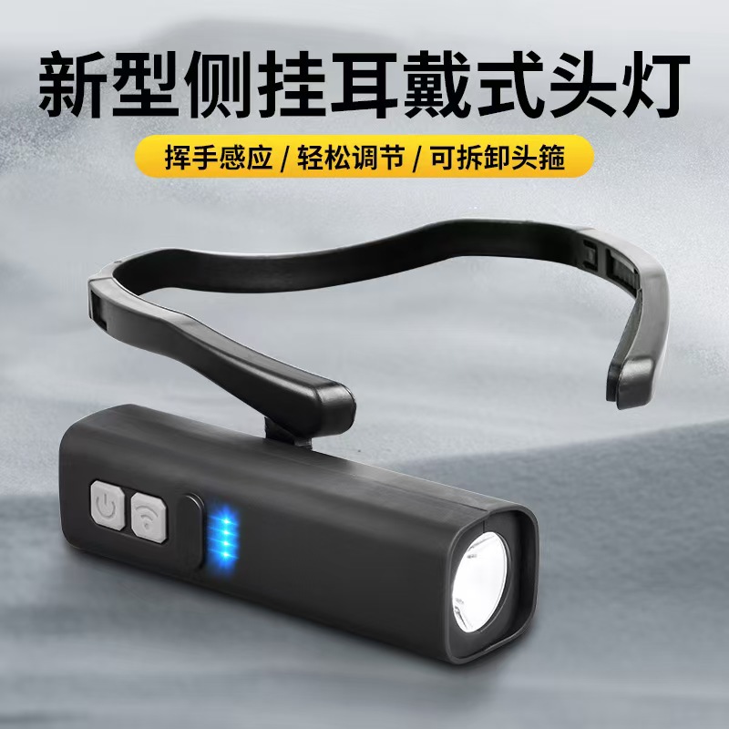 Ear-Mounted Charging Long-Lasting Night Fishing and Mountaineering Multi-Functional Detachable Lighting Cross-Border Outdoor Induction Headlight