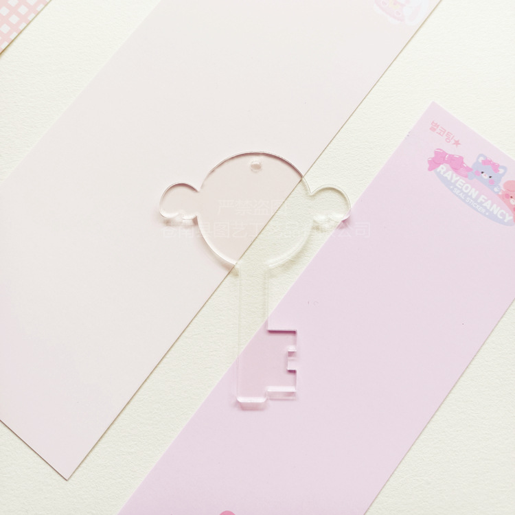 Picture of Cross-border transparent acrylic chip goo card DIY goo plate handmade keychain pendant organic glass blank embryo round