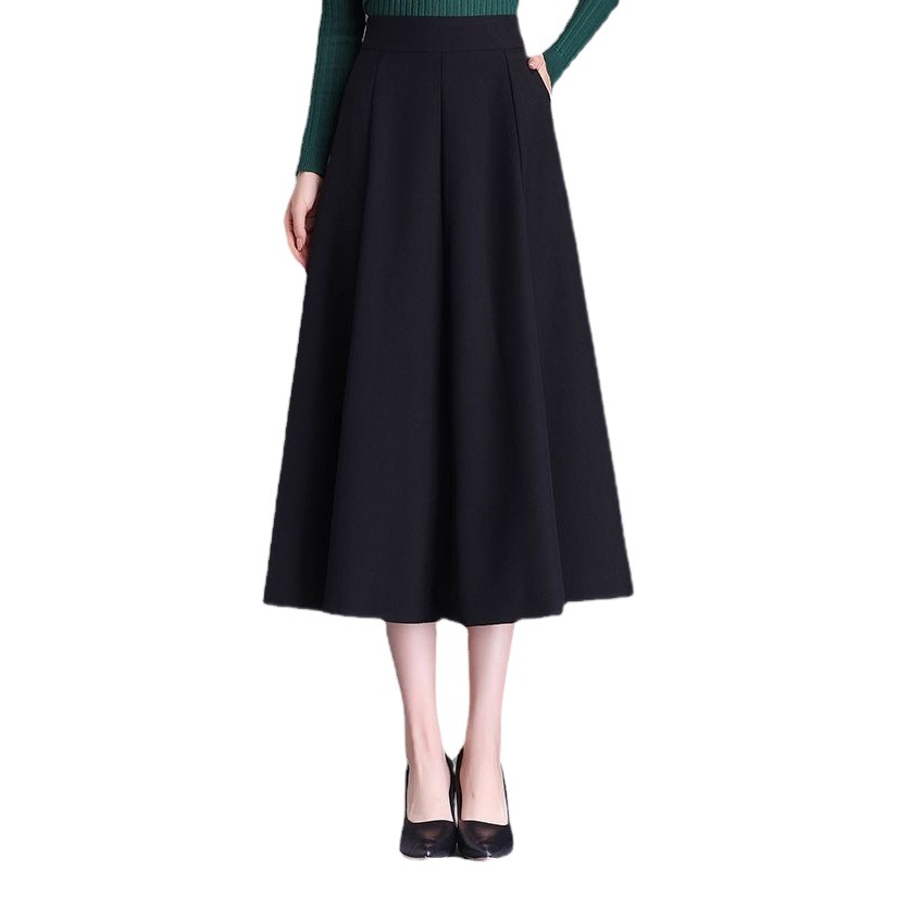 Women's Skirt 2023 Summer New Style Elegant High Waist Slim A- Line Fashionable Mid-Length Umbrella Skirt Large Swing Pleated Skirt