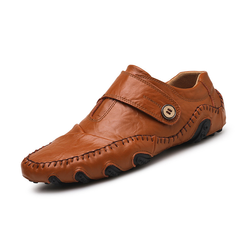 8891 Spring New Large Size Fashionable Breathable Men's Casual Leather Shoes Octopus Shoes Outdoor Flat Driving Shoes