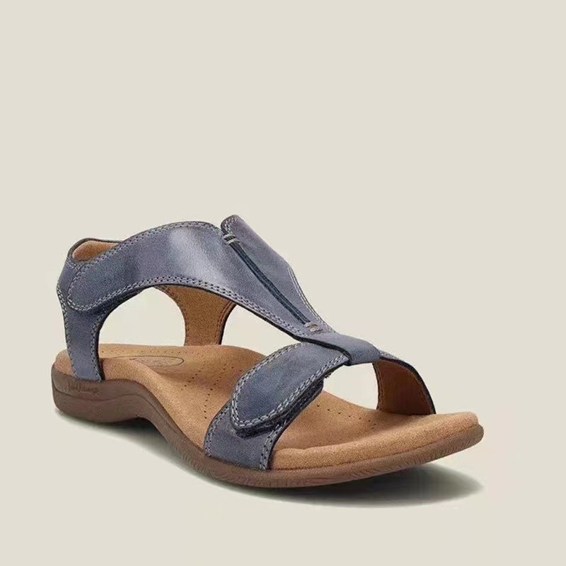 2023 foreign trade new beach shoes cross-border plus size platform wedge Velcro buckle casual women's shoes sandals in stock